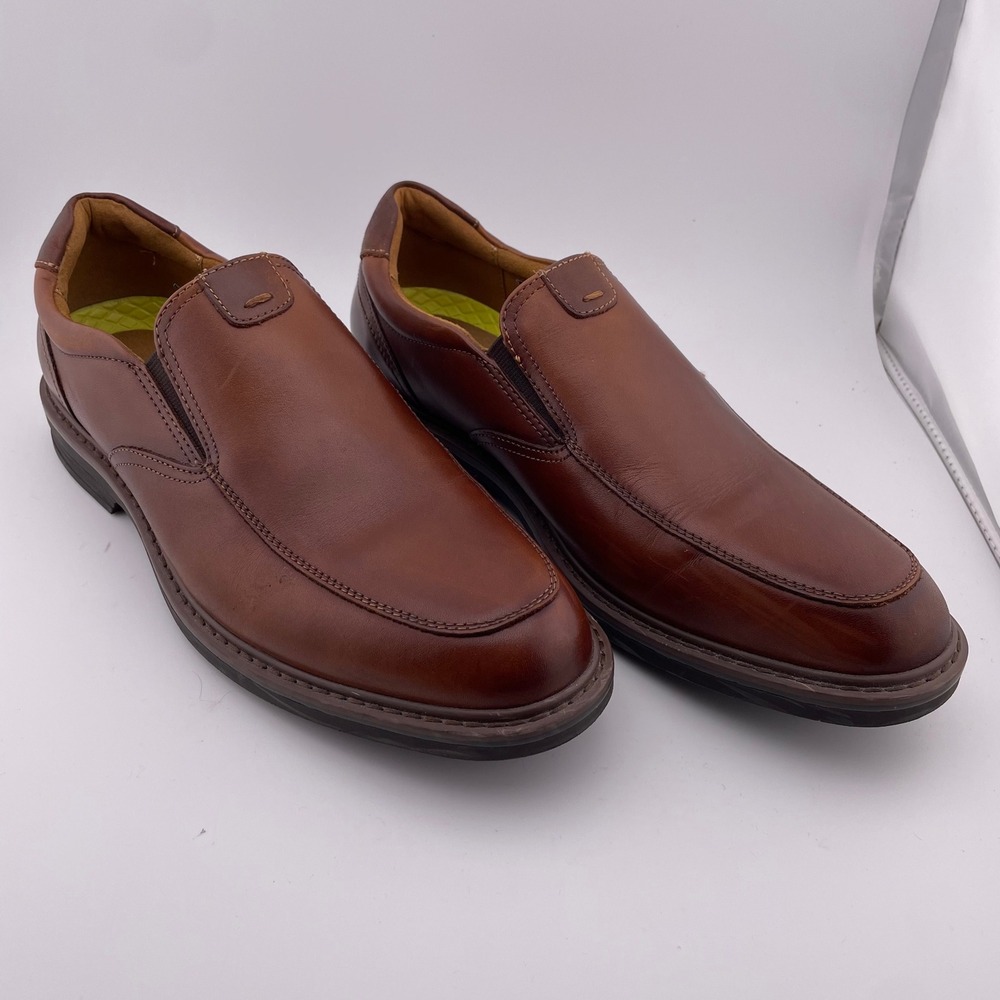Florsheim Mens‎ Brown Leather Slip On Comfort Tech Loafers Shoes Size 8M